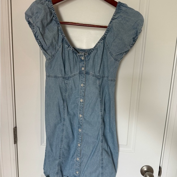 Madewell Blue Ruched Mini Dress - Picture 2 of 4